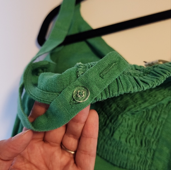 Green Linen Knot-Front Cropped Tank, size L (Universal Thread) - Picture 5 of 5